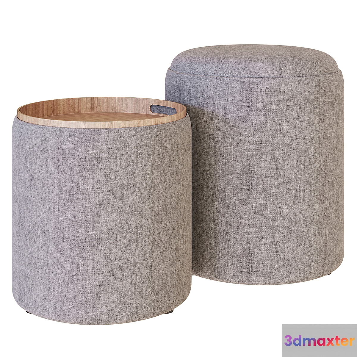 My Interno. Set of 2 Scandi ottomans (small + big) 3D Max