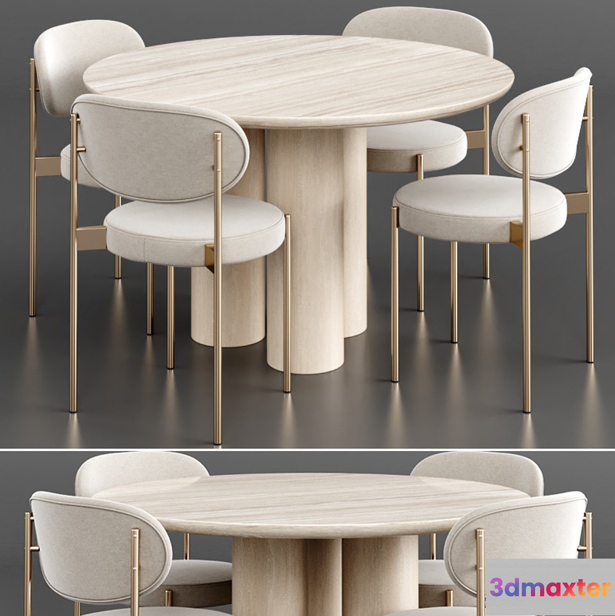 Dinning set 16 3D Max