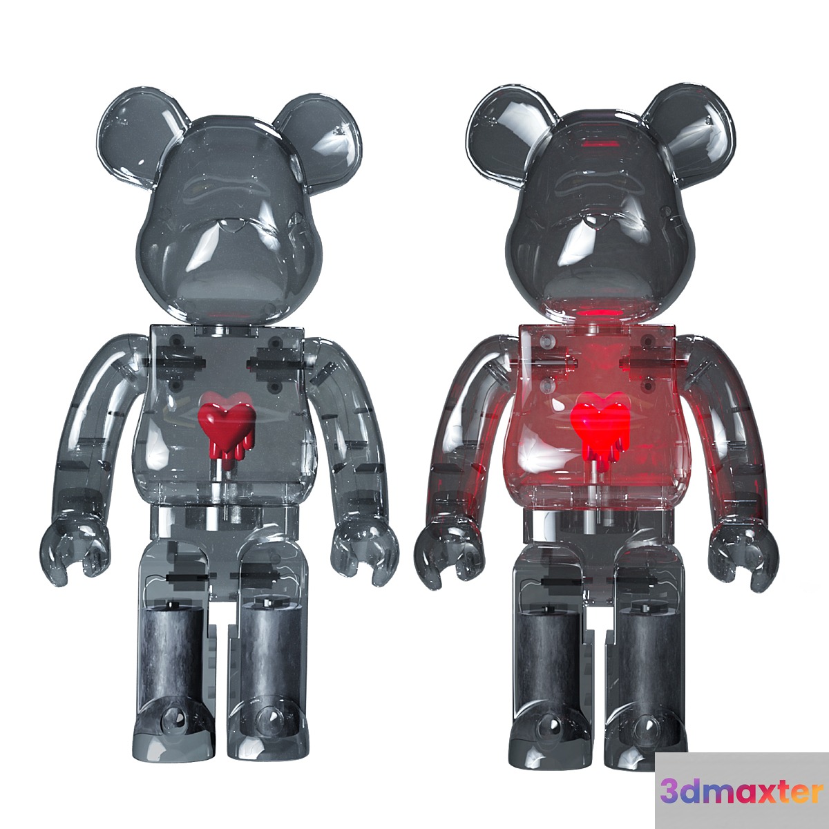 Bearbrick Emotionally Unavailable Red Heart 1000% Clear