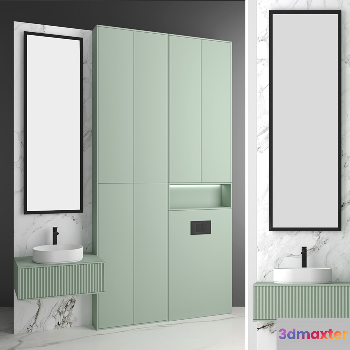 Bathroom set 12 3D Max
