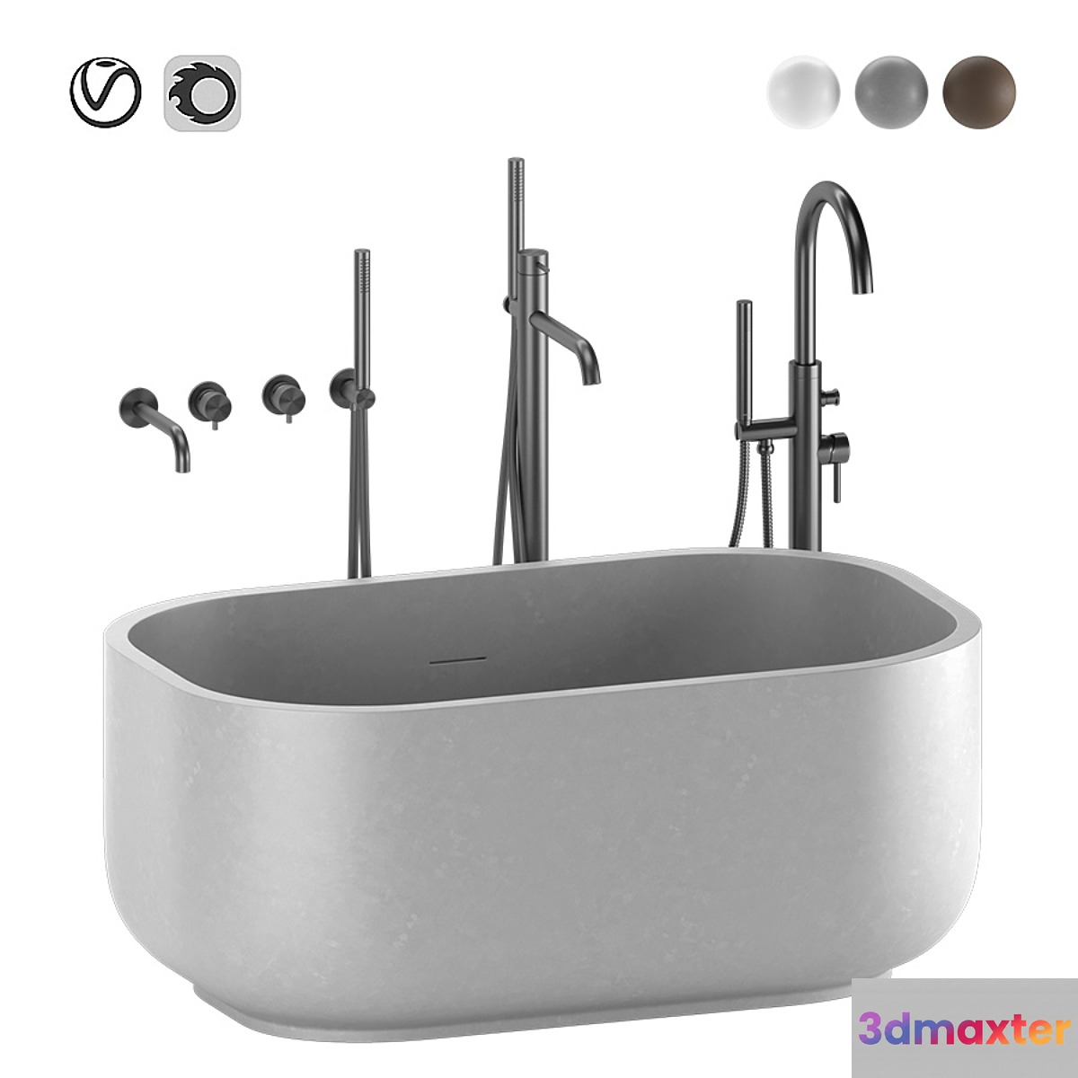 Cielo Dafne bath tub 3D Max
