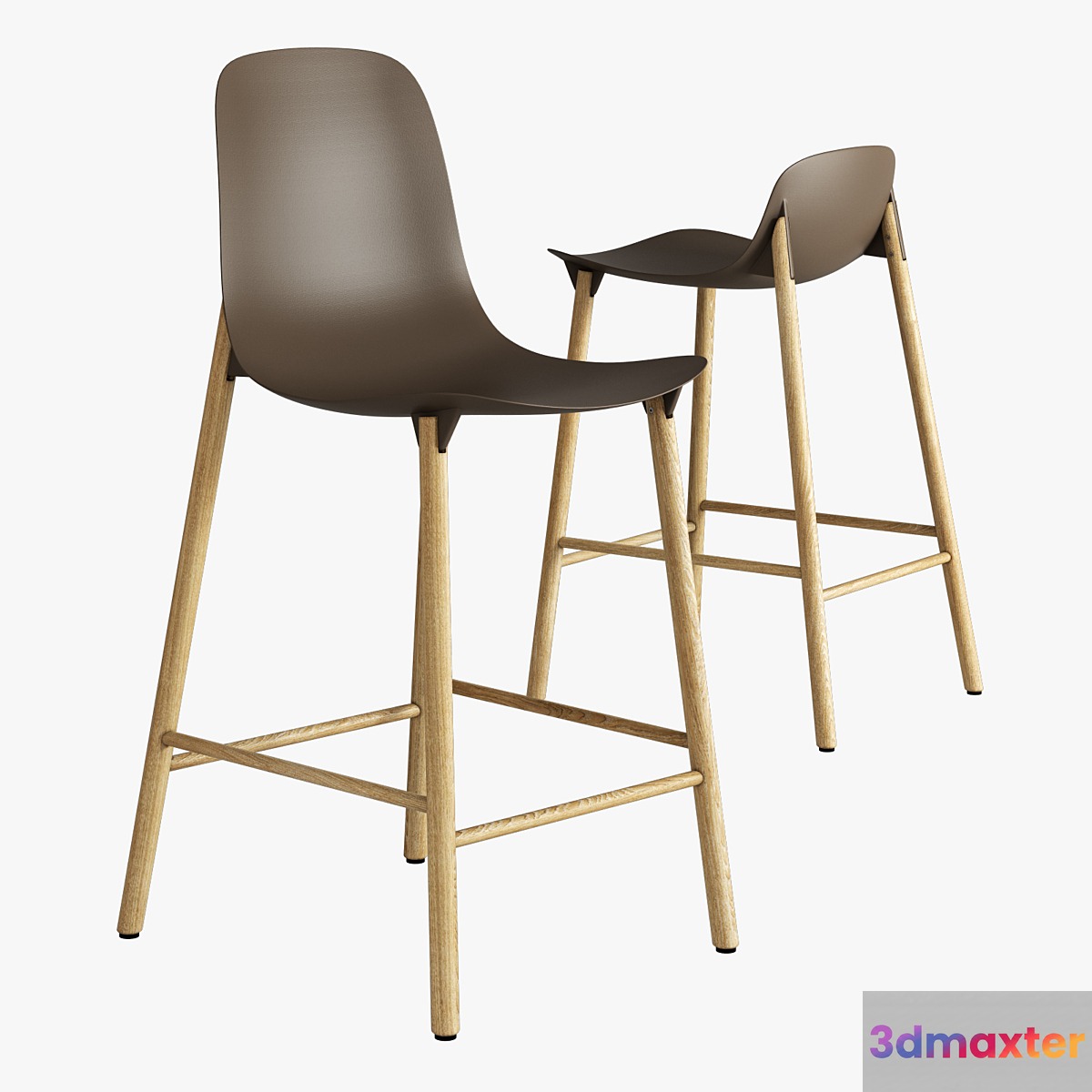 Kristalia sharky stool wood 3D Max