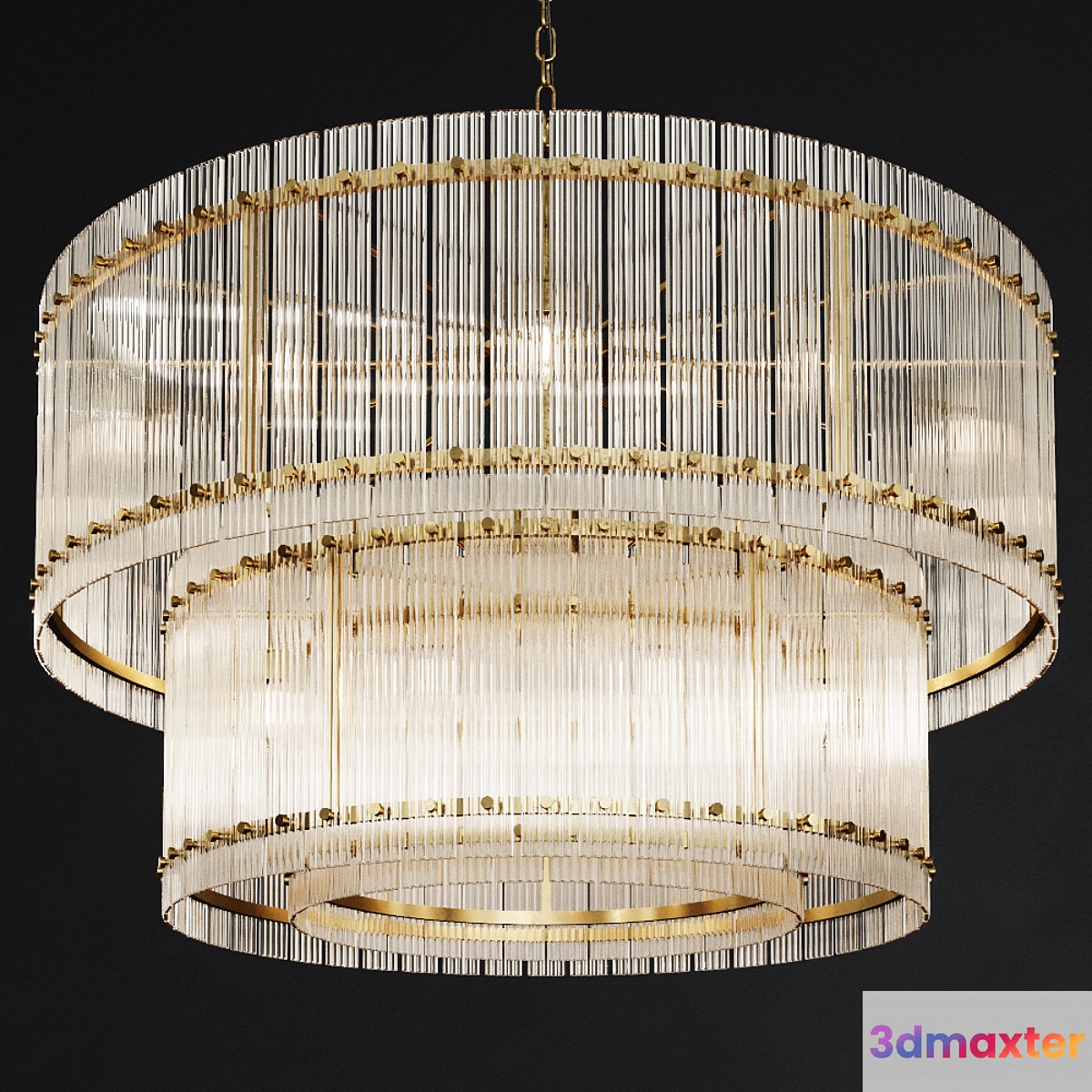 Restoration Hardware SAN MARCO 2-TIER ROUND CHANDELIER 48 Brass 3D Max