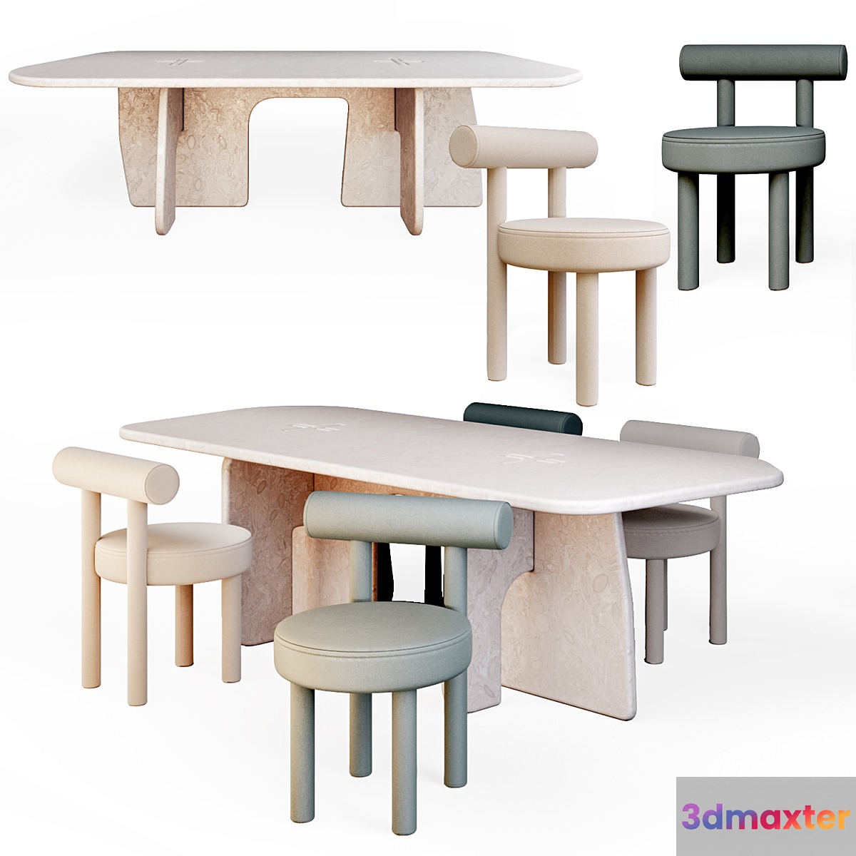 LAME By Davani dining table and GROPIUS CS1 By NOOM chair 3D Max