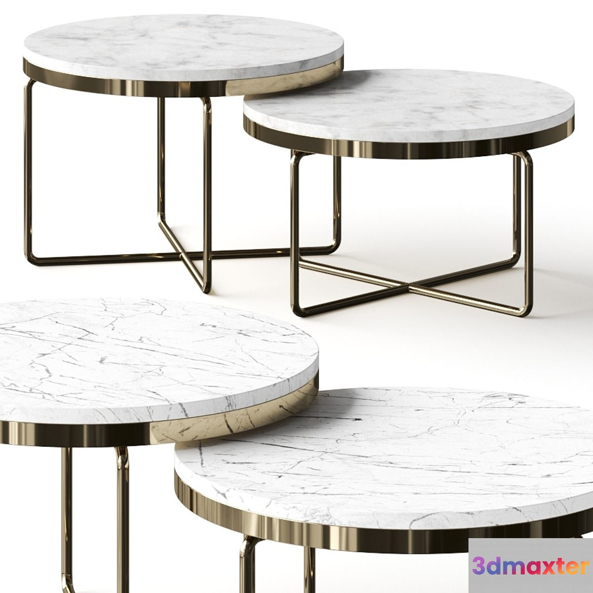 Nordic Studio Lounge Nesting Coffee Tables 3D Max
