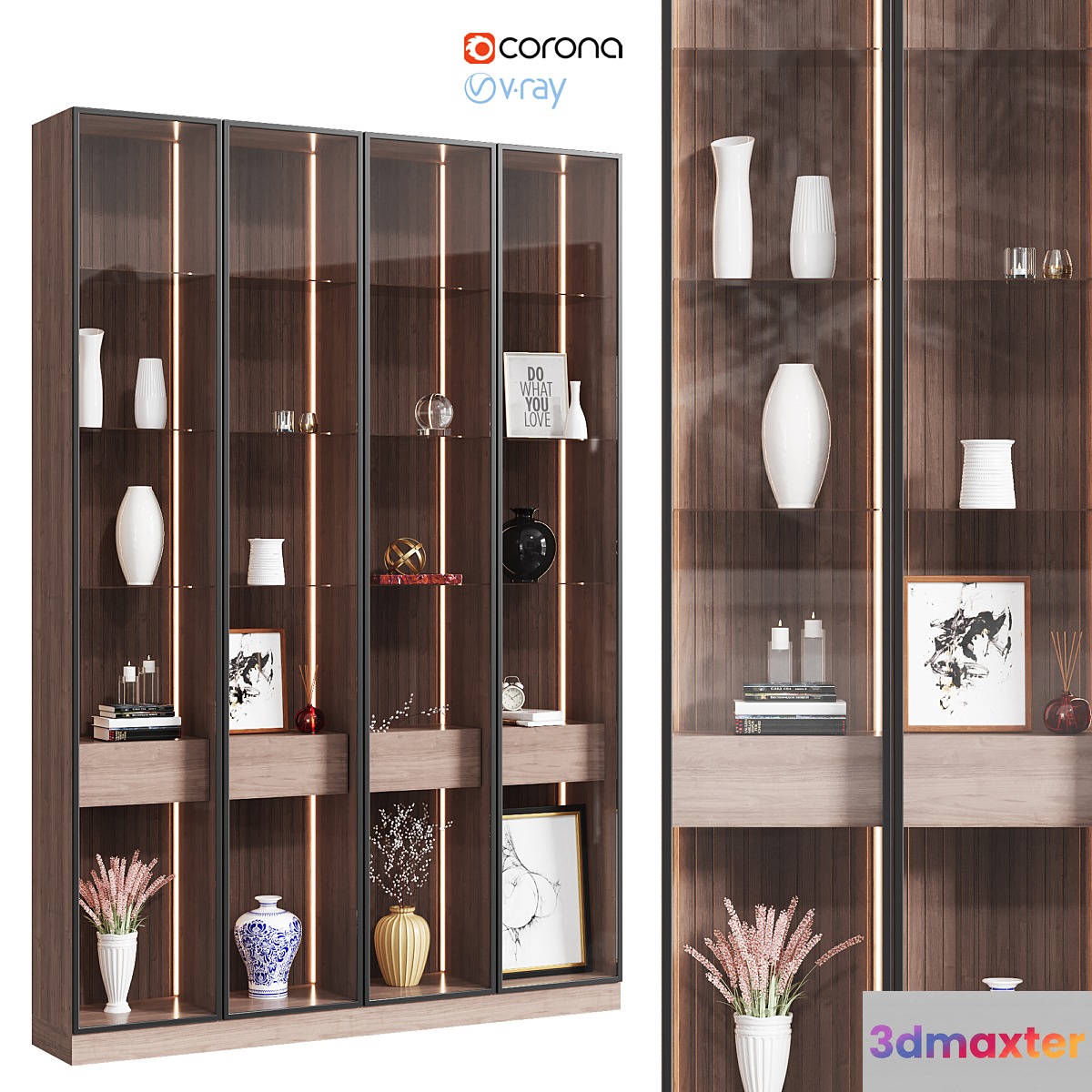 Wooden cabinet with decor - No.2
