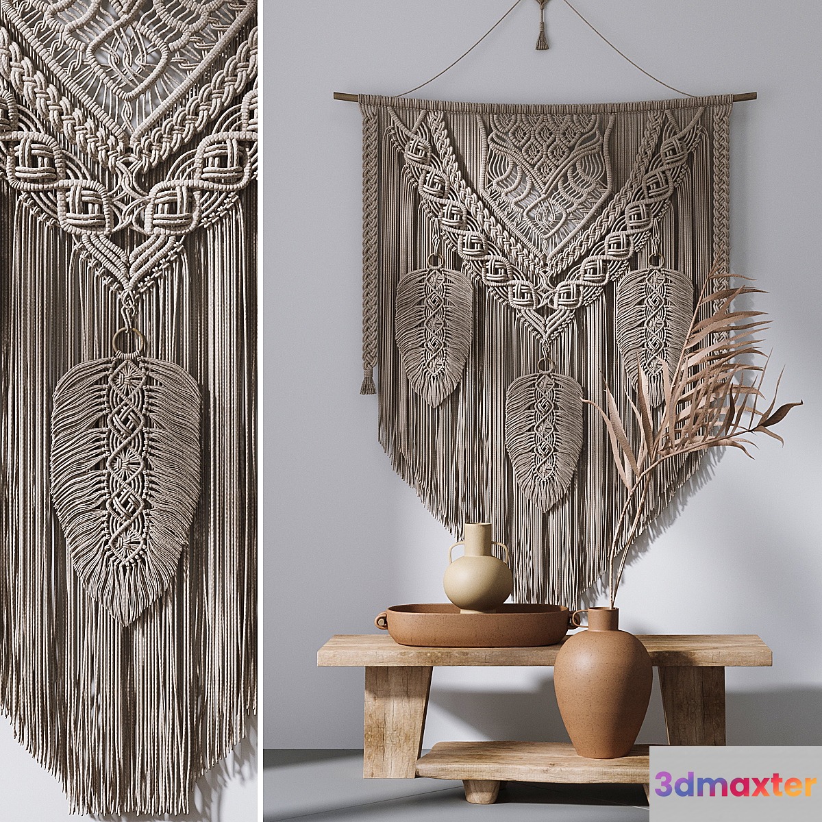 Decorative set with panels Macrame # 3