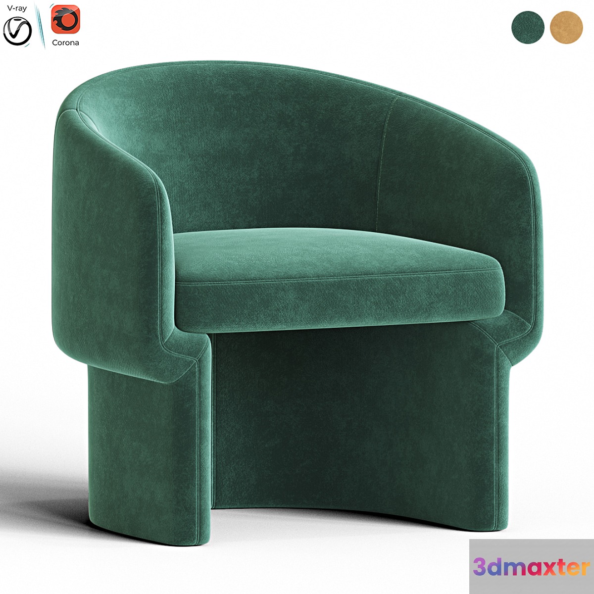 Franco Chair Mustard 3D Max