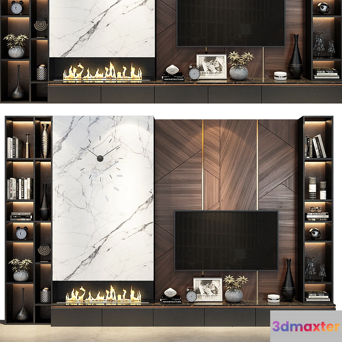 TV Wall set 204 3D Max