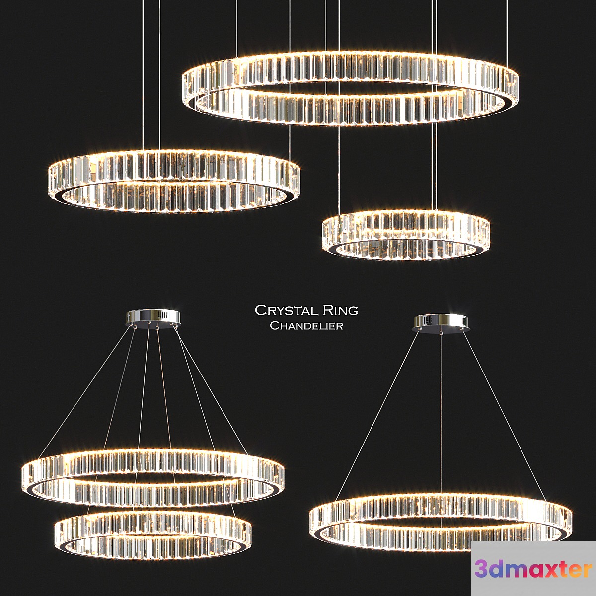Corynn Crystal Ring Chandelier 3D Max