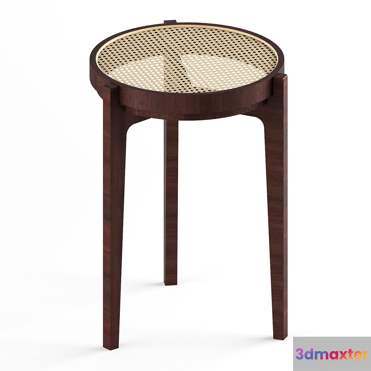 Stackable oak and rattan stool (Bar stool)- Solid wood stools - No.4