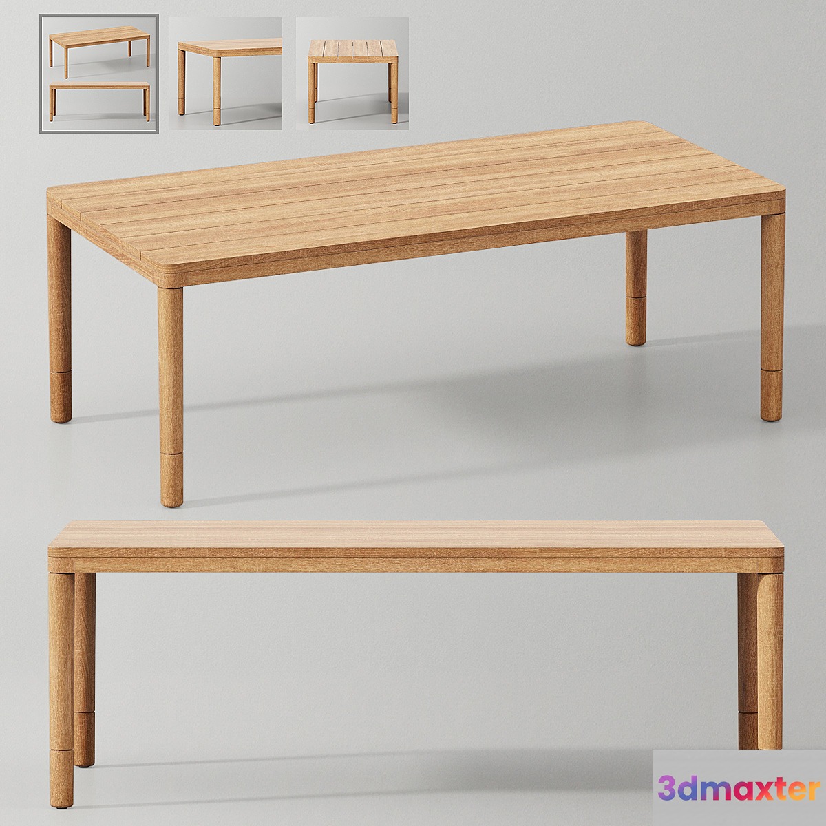 MIRAMAR TEAK DINING TABLE 3D Max