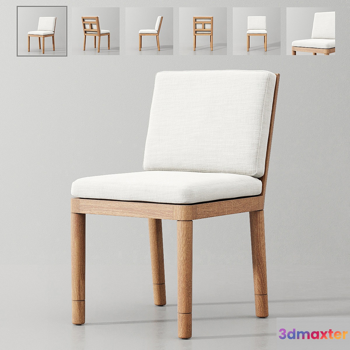 Miramar Teak Side Chair 3D Max