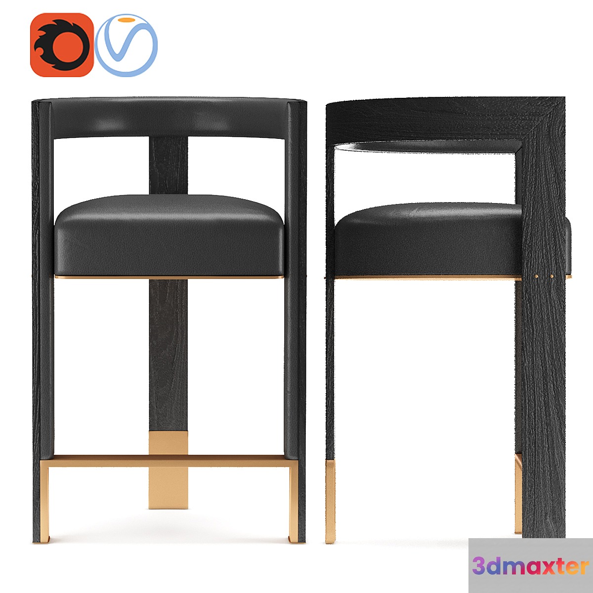 Brooklyn bar chair 3D Max