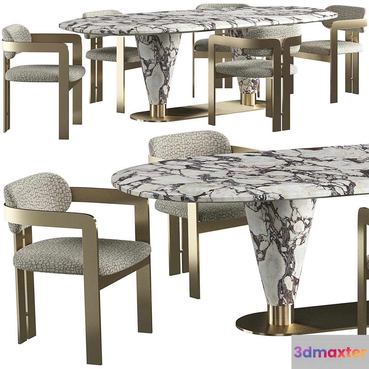 Dining table by Isakov Zalim + chair Eichholtz Donato 3D Max