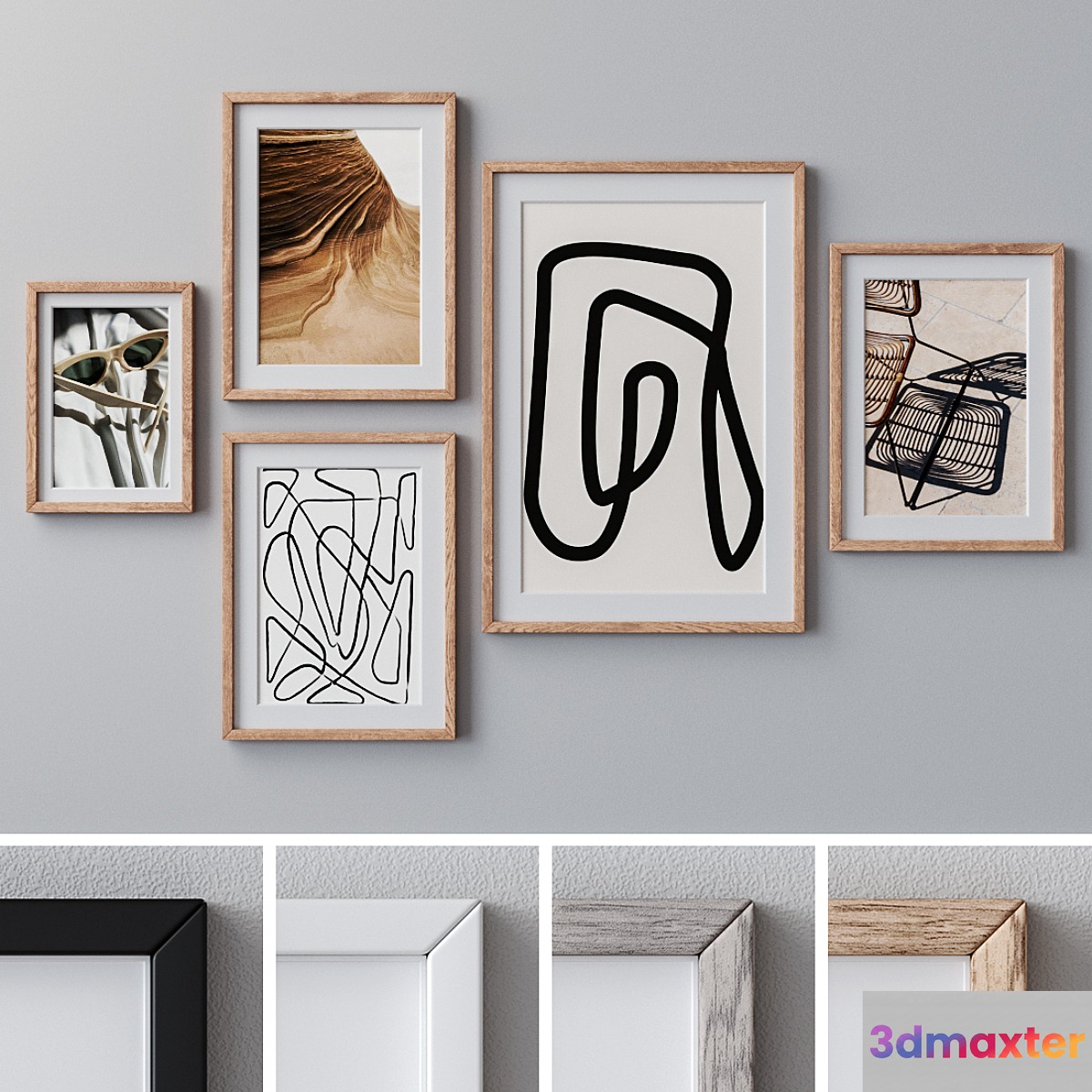 Photo Frames Set 1186 3D Max