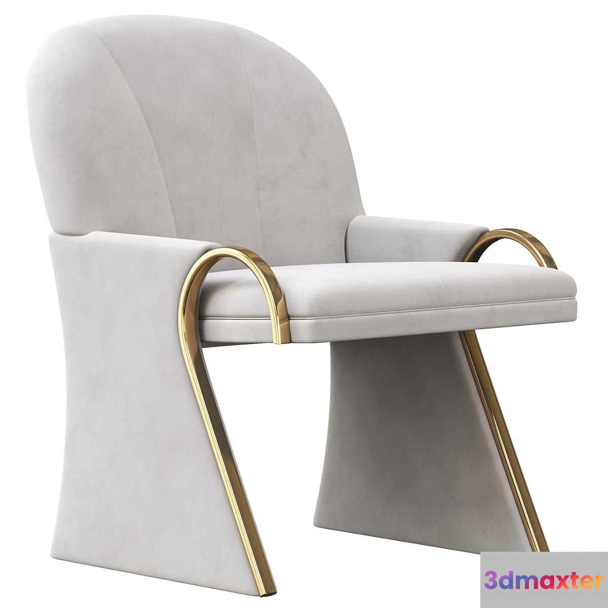 Uncommon Brass and Upholstered Art Deco Revival Lounge Chairs