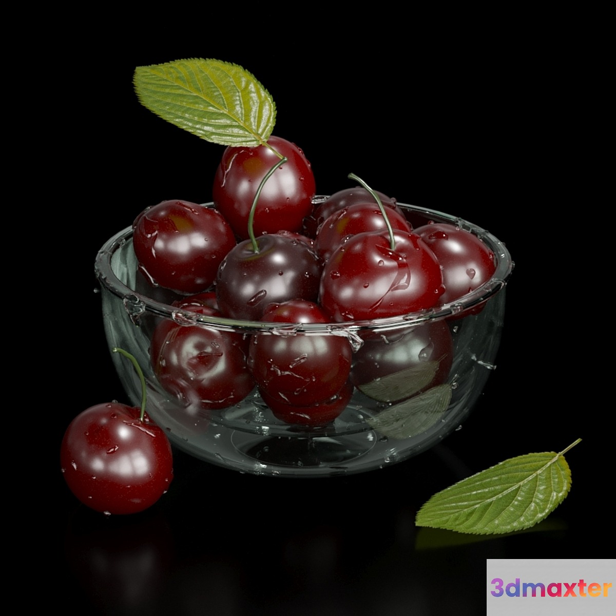 Cherries in drops of water - No.2