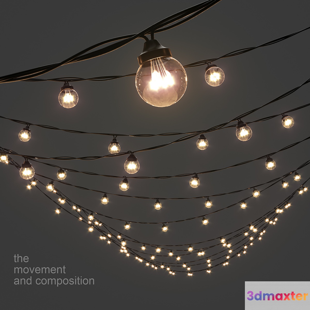 Editable Garland Galaxy Bulb String - No.3