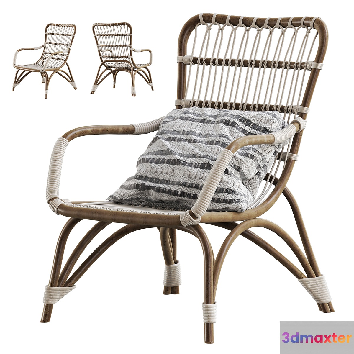 Moka natural rattan armchair - No.2