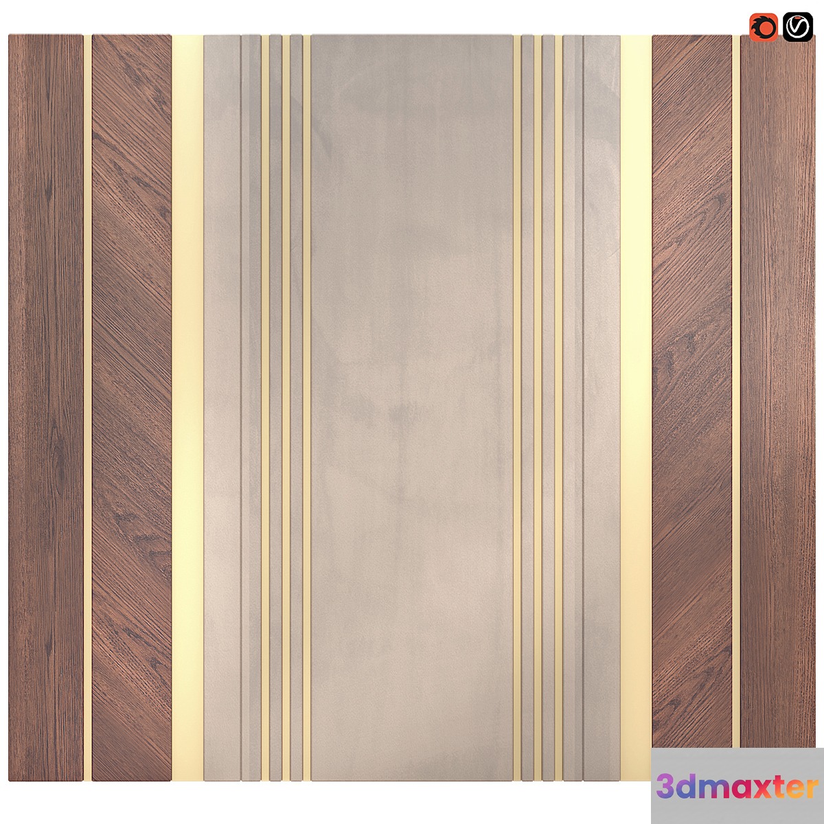 Decor wood Panel 29 3D Max
