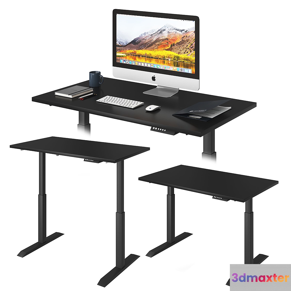 Black lift desk