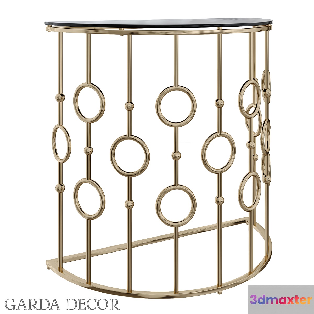 CONSOLE BLACK GLASS _ GOLD GY-CST8040GOLD Garda Decor