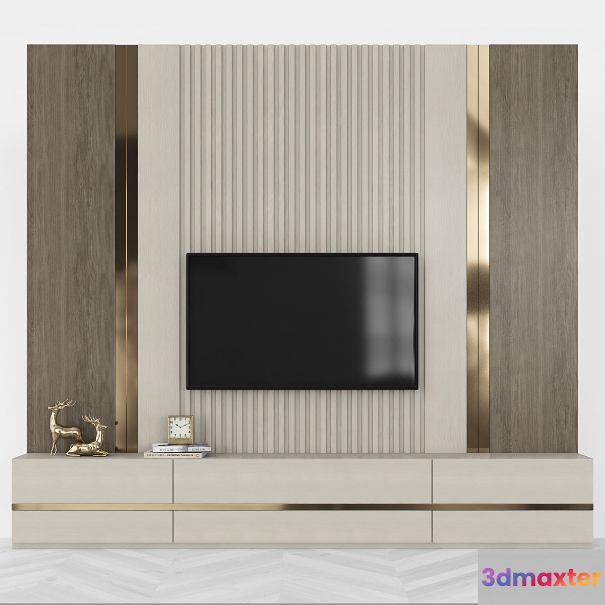 Modern TV Wall set83 3D Max