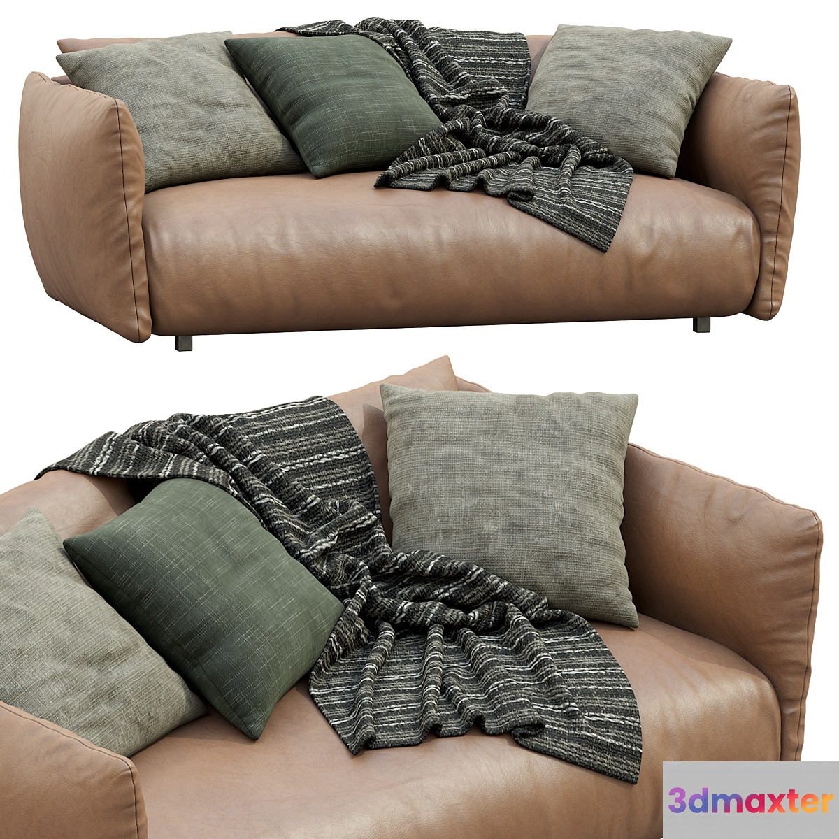 Meridiani Leather Sofa SCOTT 3D Max