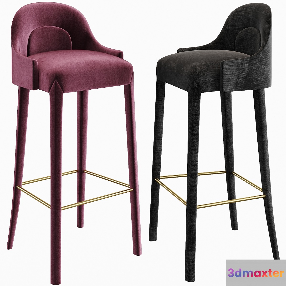 Juliettes Interiors Elegant Designer Bar Stool SKU: JBK220A 3D Max