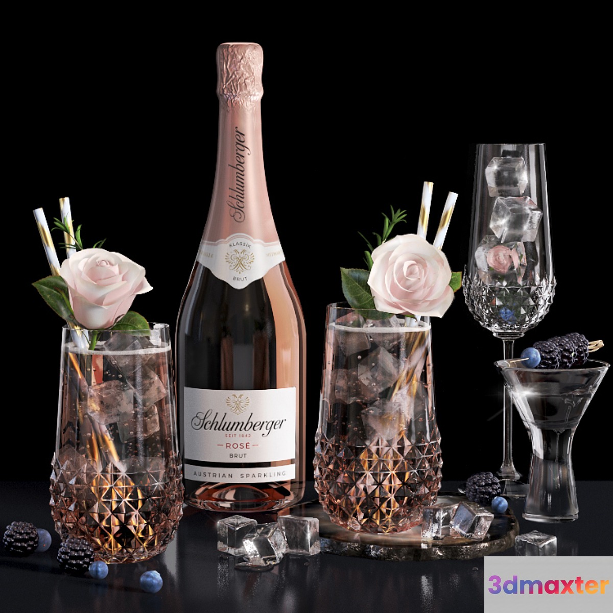 Pink rose cocktail