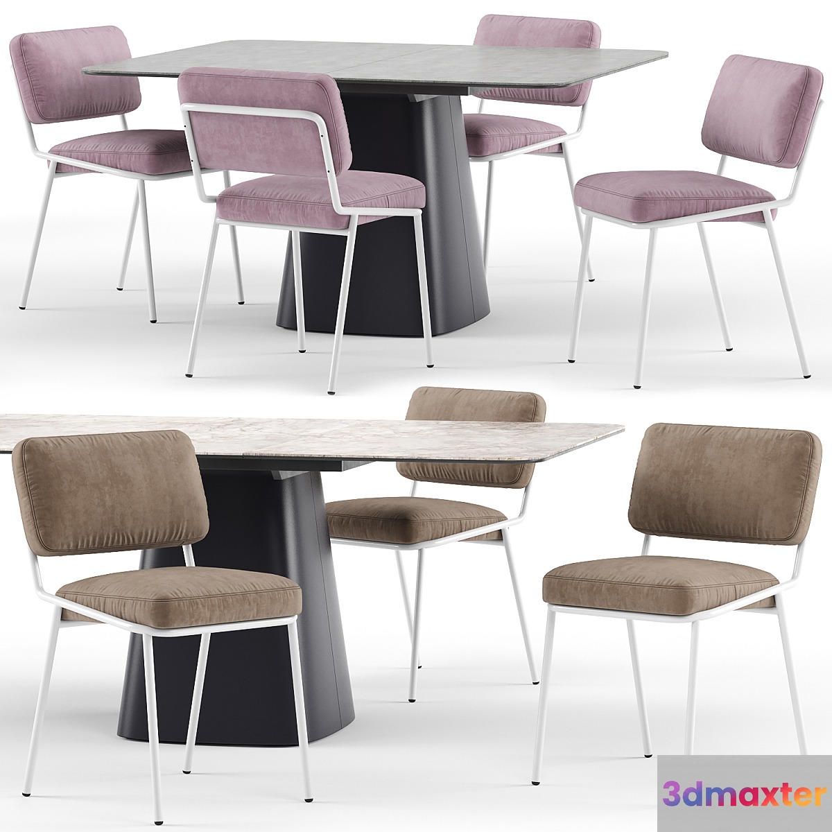 Sixty chair and Hey Gio extending table - connubia calligaris 3D Max