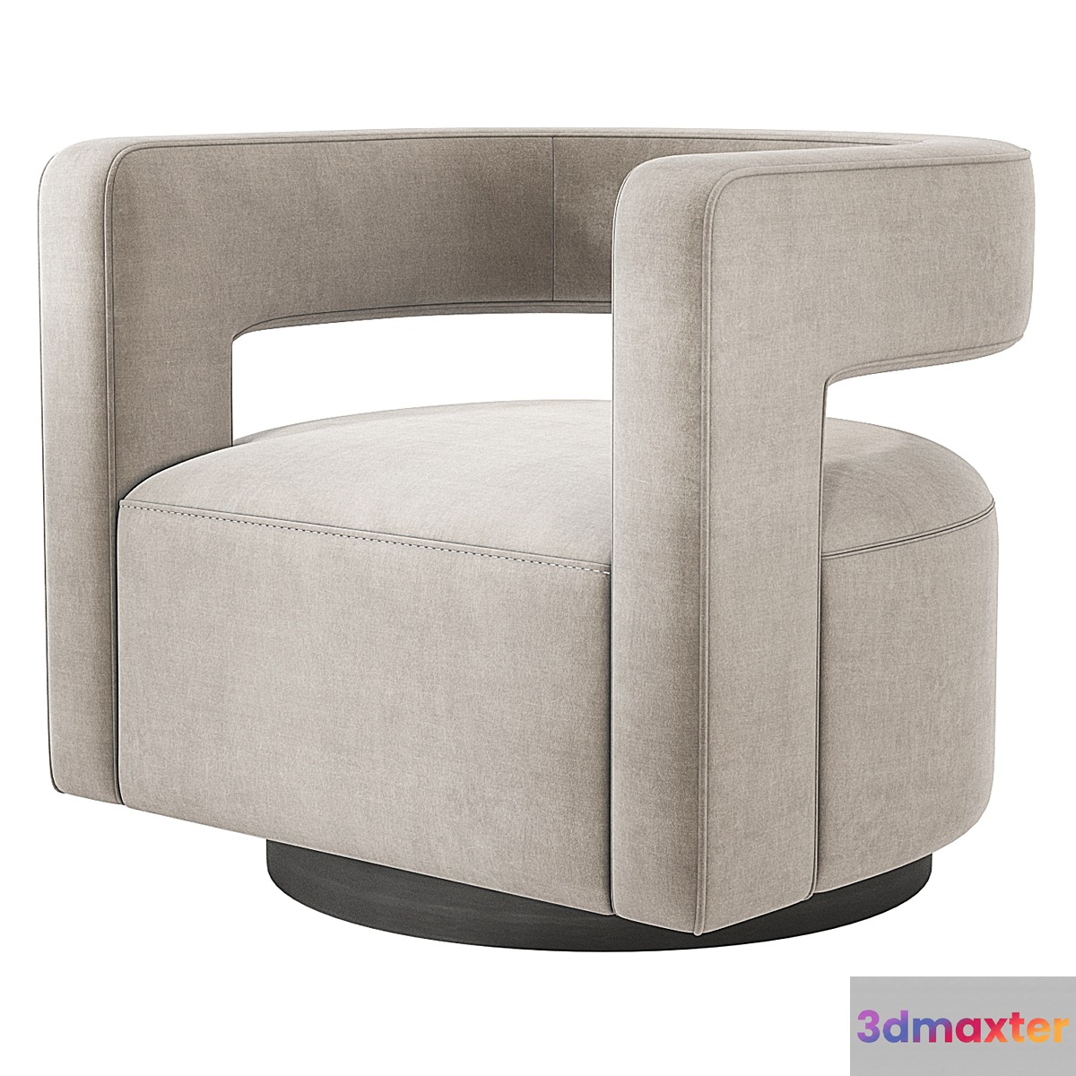 Restoration Hardware Drew Curved Swivel Chair RH - No.2