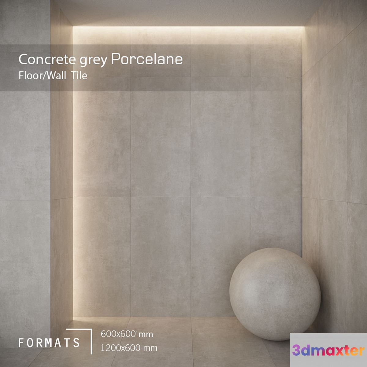 Concrete gray Floor Tile 3D Max