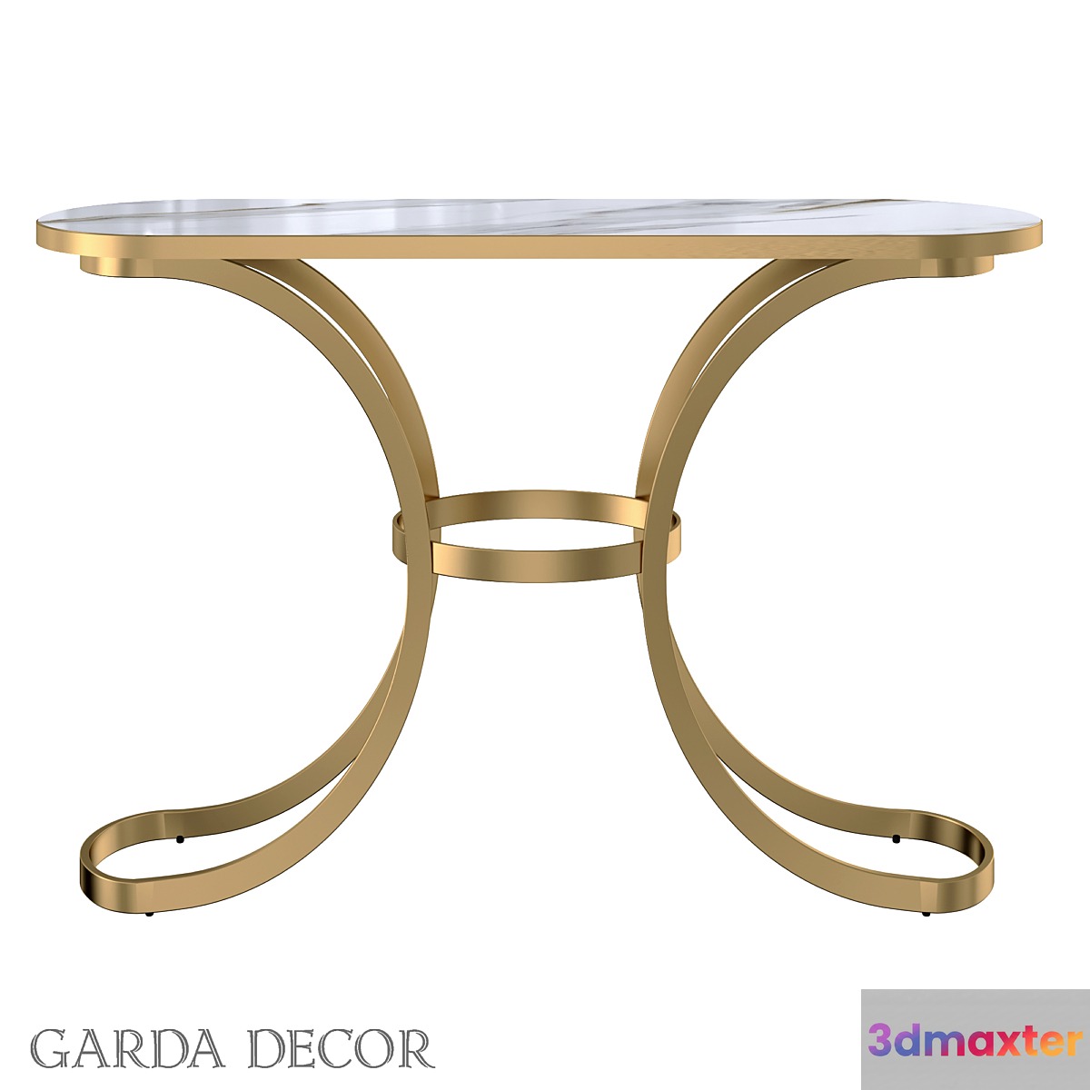 CONSOLE WITH MARBLE GLASS WORKTOP 19-OA-6431 Garda Decor