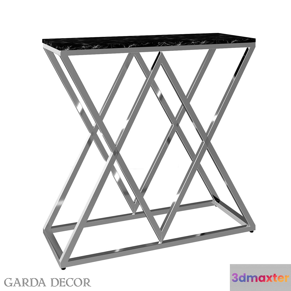 CONSOLE ARTIFICIAL BLACK MARBLE _ MAT.CHROME 47ED-CST026 _ 80 Garda Decor