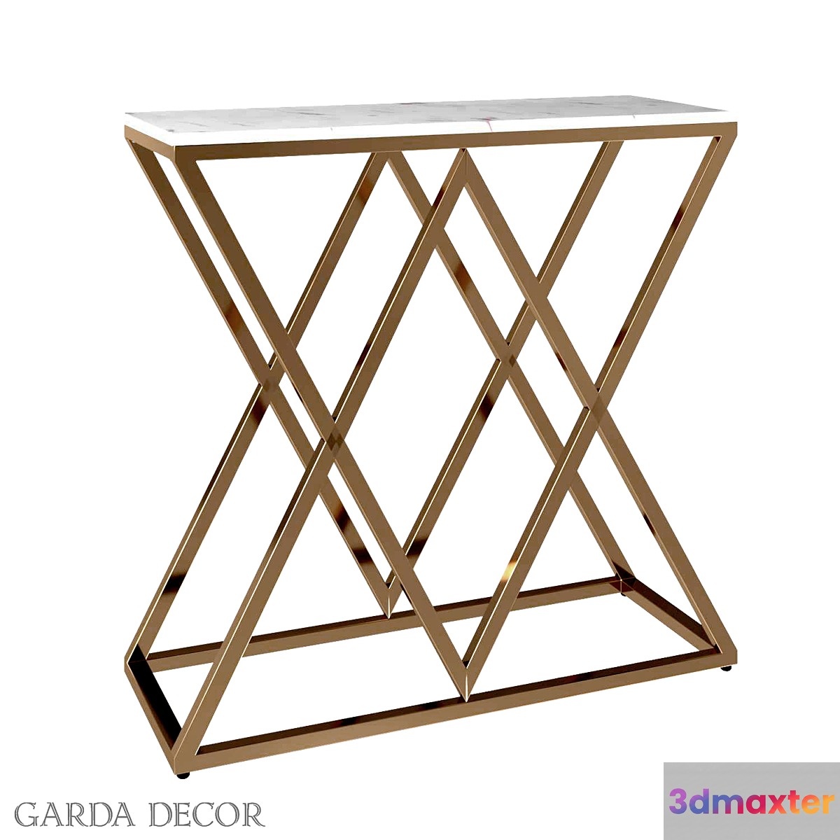 Console Artificial White Marble _ MAT.GOLD 47ED-CST026 _ 80GOLD Garda Decor