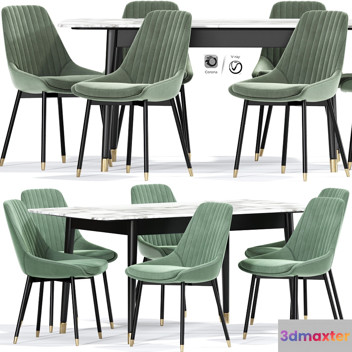 Kendall Upholstered Dining Chair Table - No.5