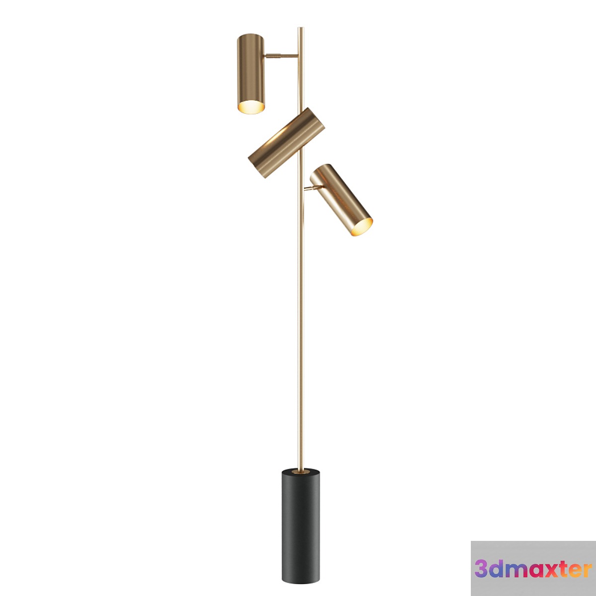 Floor lamp with three cylindrical swivel shades and marble base Article Number: sirene01 3D Max