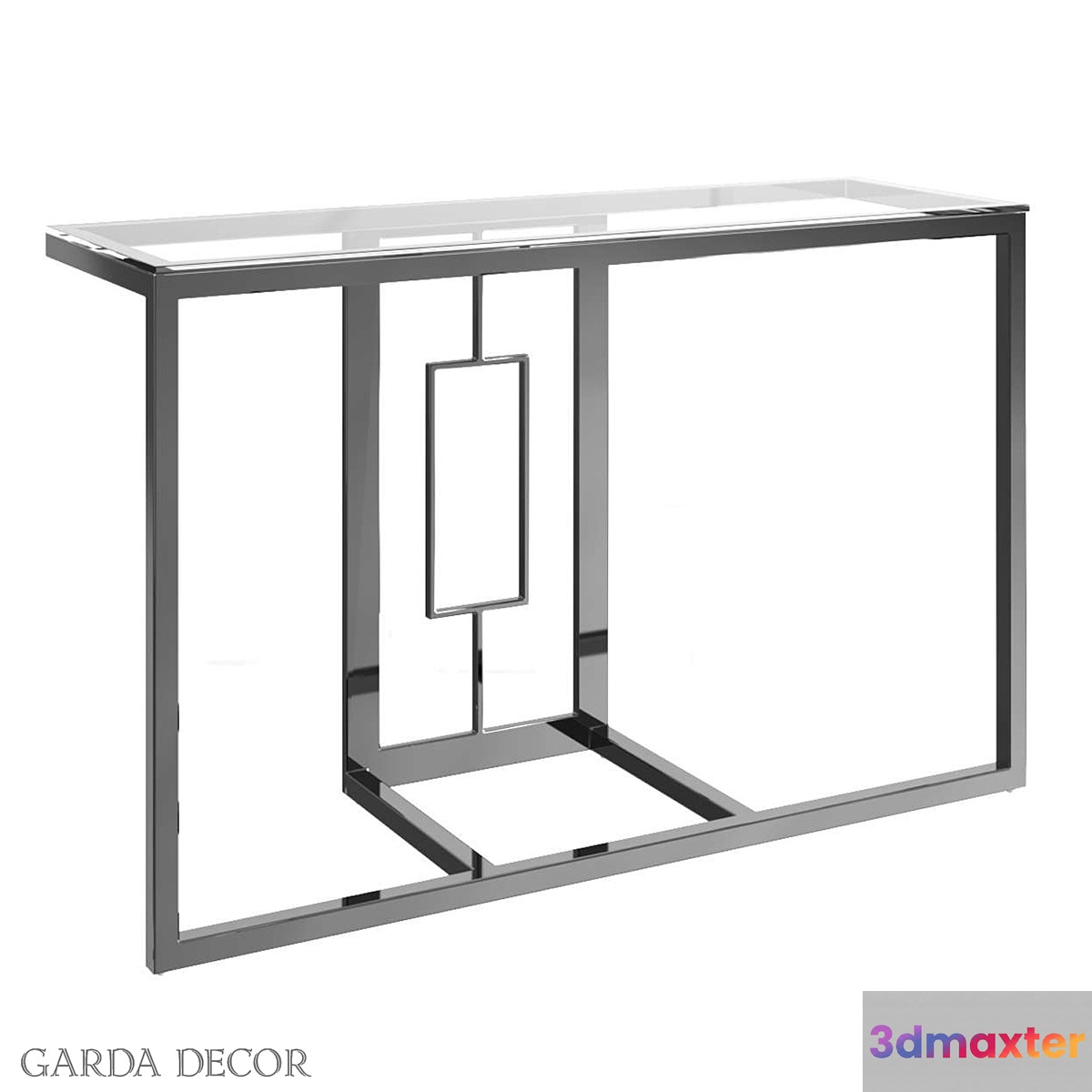 CONSOLE CLEAR GLASS _ CHROME 47ED-ET162BL Garda Decor