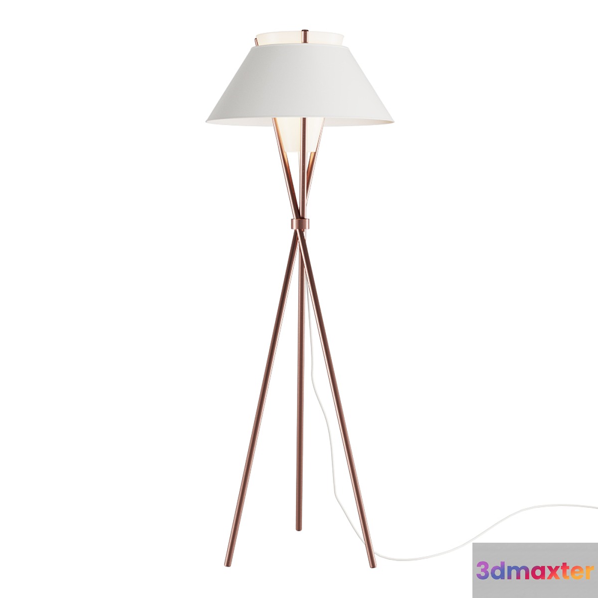 Floor lamp with three uprights and textile shade Article: hoger01 3D Max
