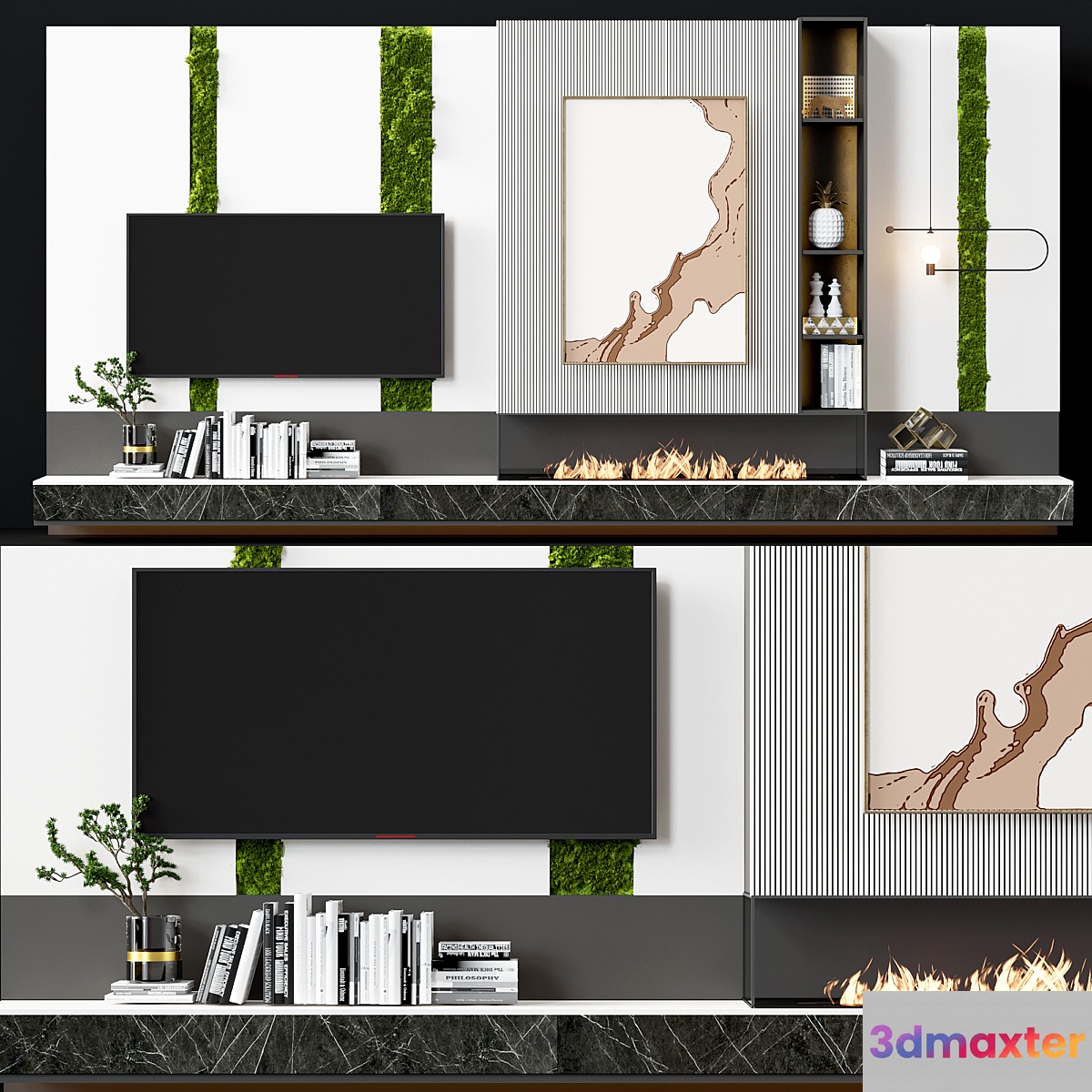 TV wall modern 73 3D Max
