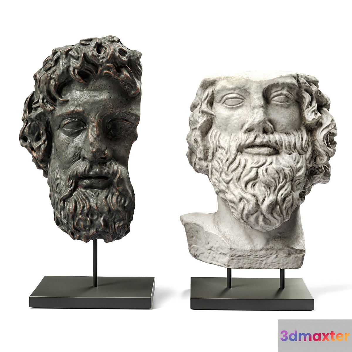 Asclepios and Greek general heads