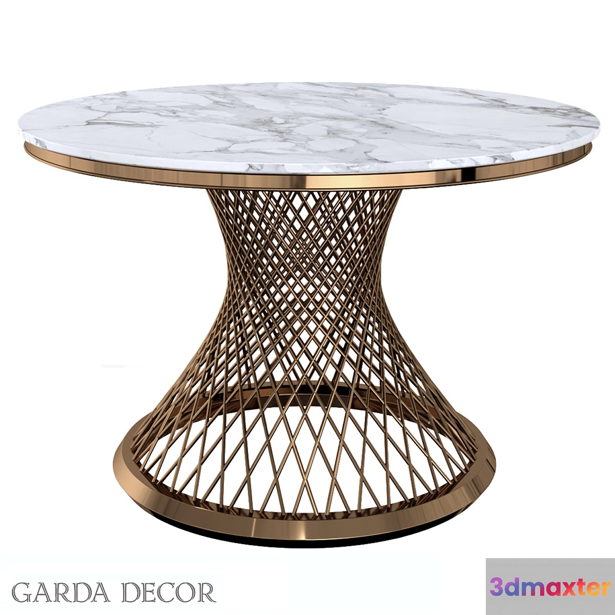 Dining Table Round Artificial Marble _ GOLD 76AR-DT805 Garda Decor - No.2