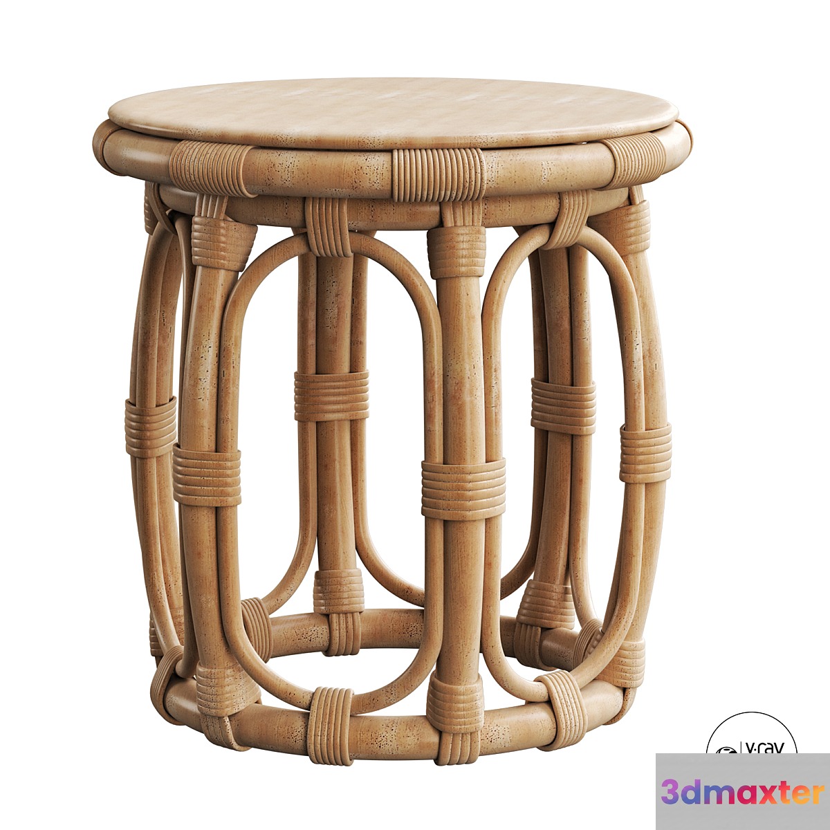 Round Natural Rattan Accent Table - No.2