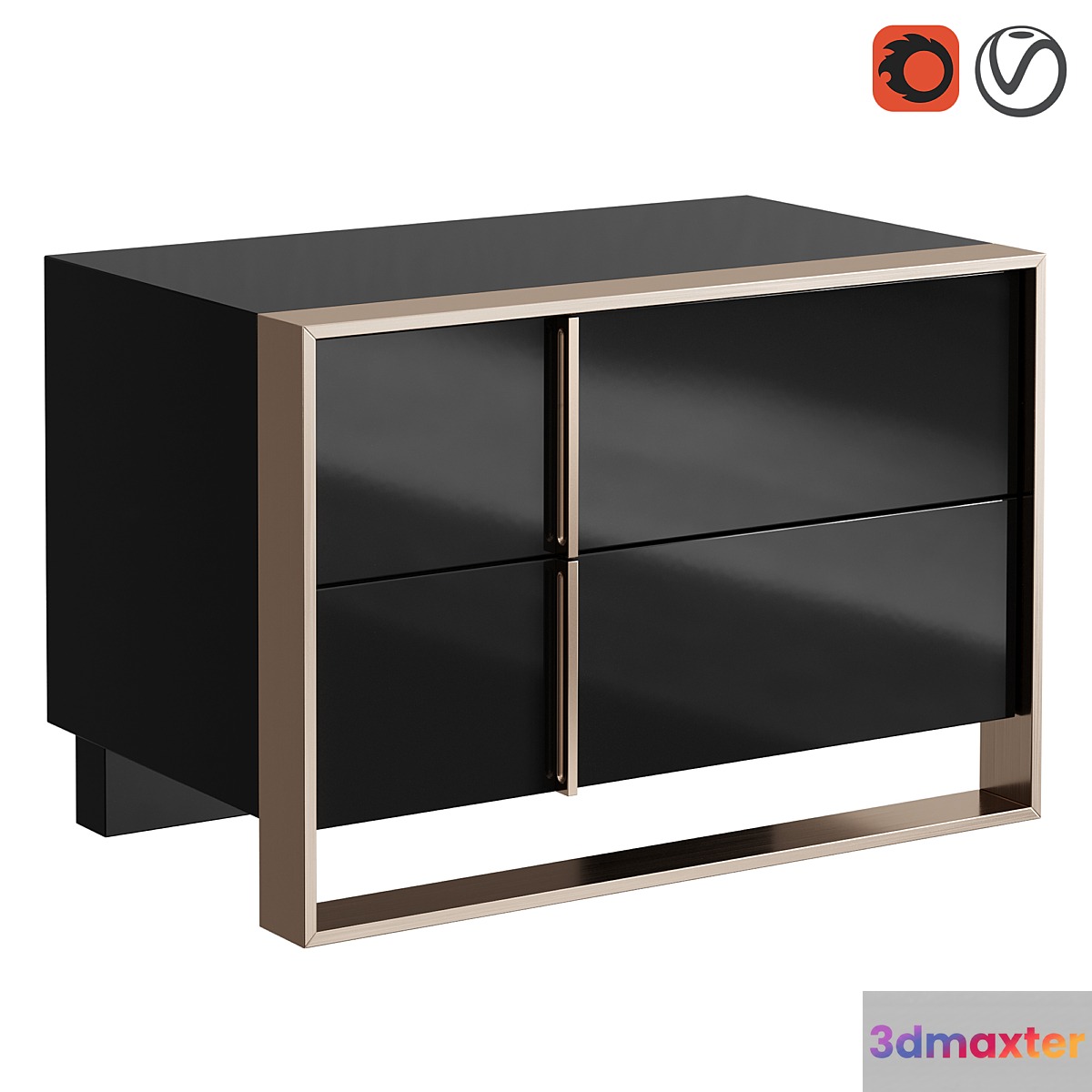 Bedside table VIG Nova Domus Cartier Nightstand Modern