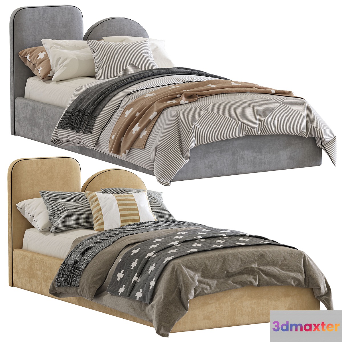 Bed with a soft headboard 9
