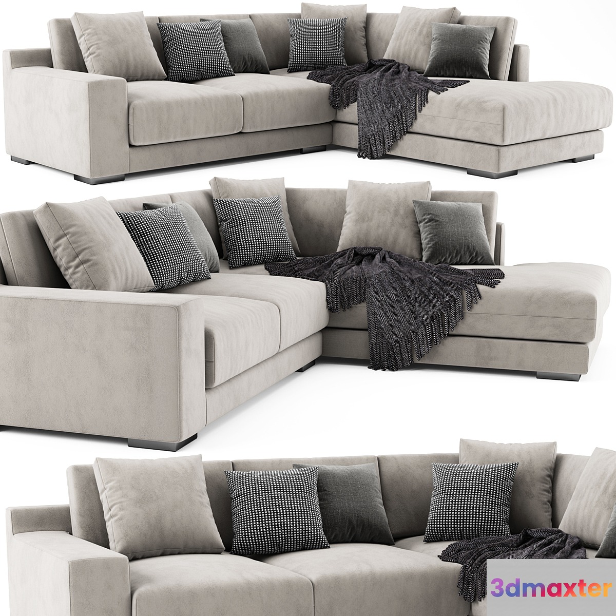 West Elm Dalton Terminal Chaise 3D Max