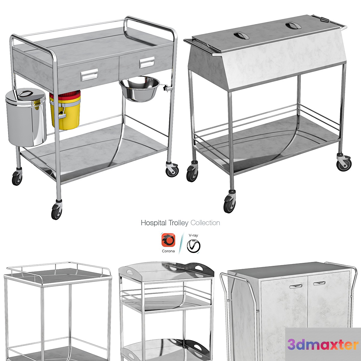 Hospital trolley 3D Max