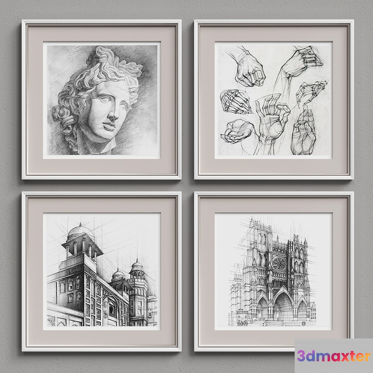 Nice Picture Frames Set 233 3D Max